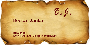 Bocsa Janka névjegykártya